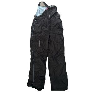 Kids Black Snowbib Size Medium (10-12) Buckle Broken But Easily Fixed